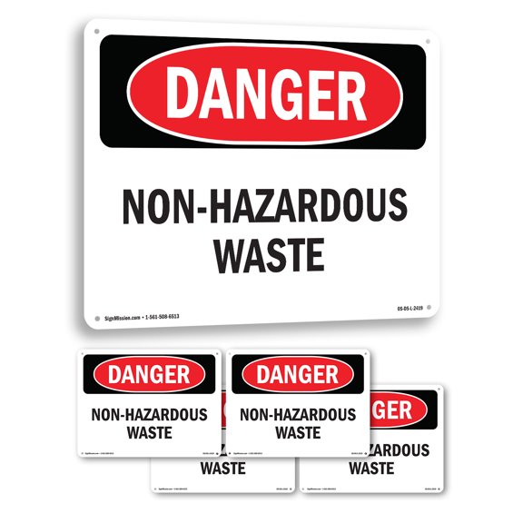 Non OSHA Danger Aluminum Sign 14 Inch x 10 Inch - 5 Pack