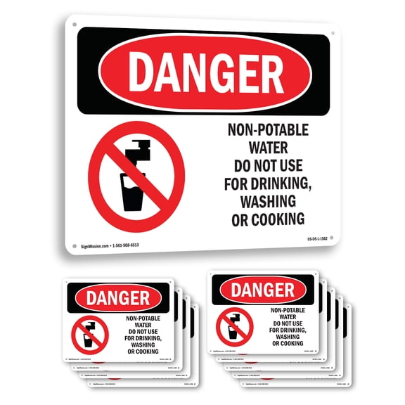 Non OSHA Danger Rigid Plastic Sign 10 Inch x 7 Inch - 10 Pack