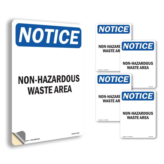 Non OSHA Notice Vinyl Decal Label 10 Inch x 7 Inch - 5 Pack