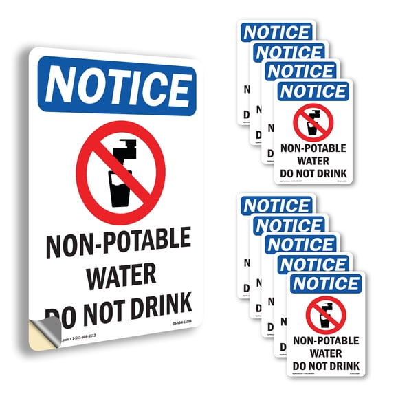 Non OSHA Notice Vinyl Decal Label 18 Inch x 12 Inch - 10 Pack
