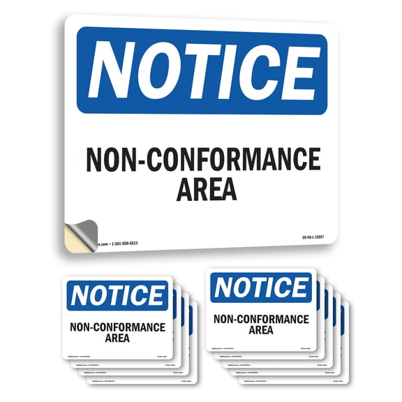 Non OSHA Notice Vinyl Decal Label 24 Inch x 18 Inch - 10 Pack