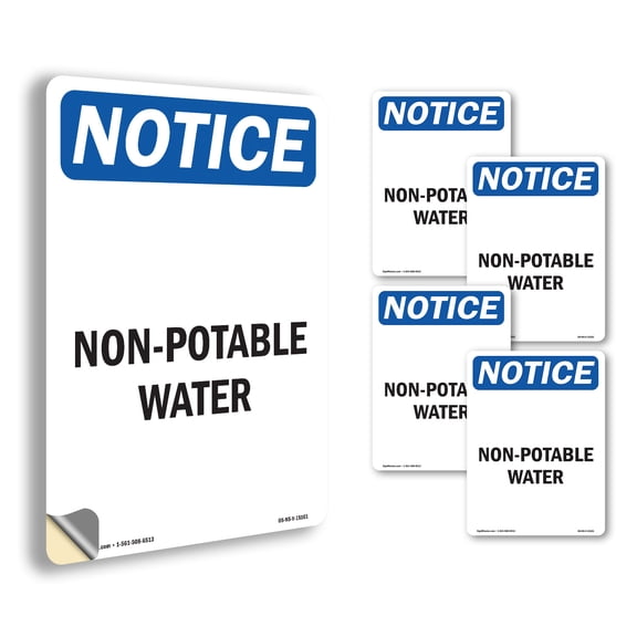 Non OSHA Notice Vinyl Decal Label 24 Inch x 18 Inch - 5 Pack