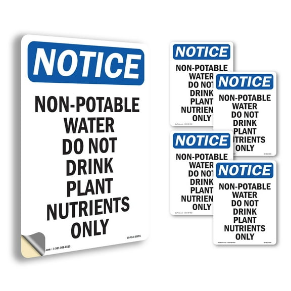Non OSHA Notice Vinyl Decal Label 5 Inch x 3.5 Inch - 5 Pack