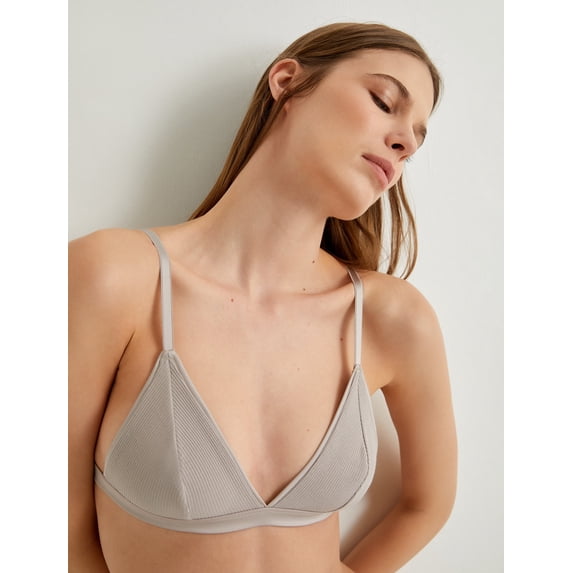 Non Padded Ribbed Nonwired Bra