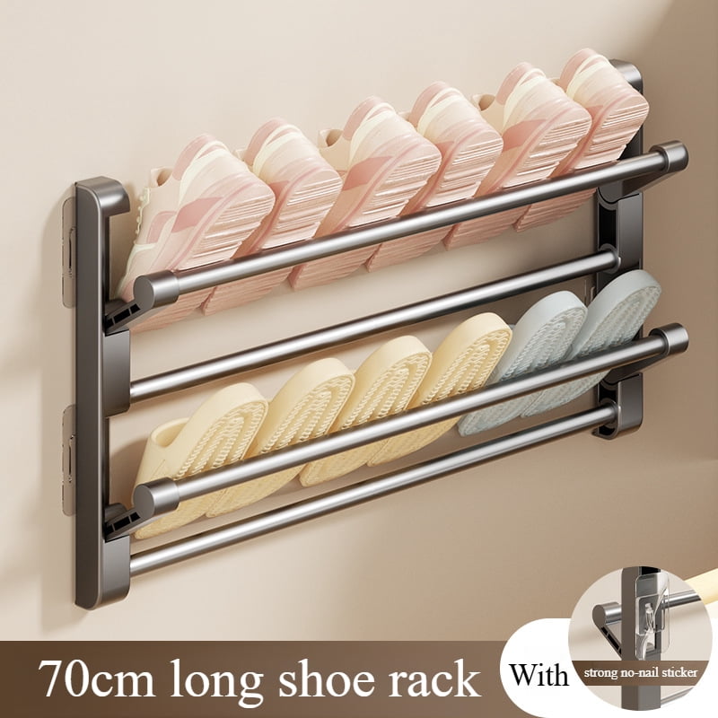 Non Perforated Bathroom Slipper Rack,Wall Mounted Shoe Rack ...