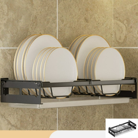 Non Perforated Stainless Steel Bowl and Rack, Chopstick Holder, Kitchen Storage Rack, Wall Mounted Drainage Multifunctional Bowl Storage Rack
