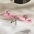 thumbnail image 1 of Non Perforated Suction Cup Bathroom Storage Rack Foldable Corner Shelf With Drain Holes Wall Mounted Shampoo Shower Caddy for Toilet Kitchen Pink White, 1 of 6