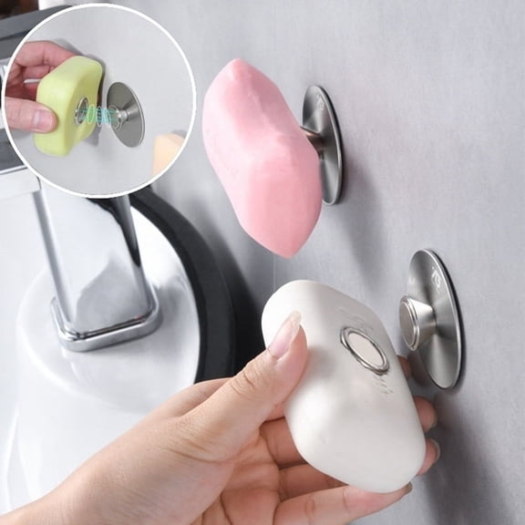 Non-Perforated Wall-Mounted Magnetic Bathroom Soap Holder Universal Soap Storage Rack Soap Rack Supplies