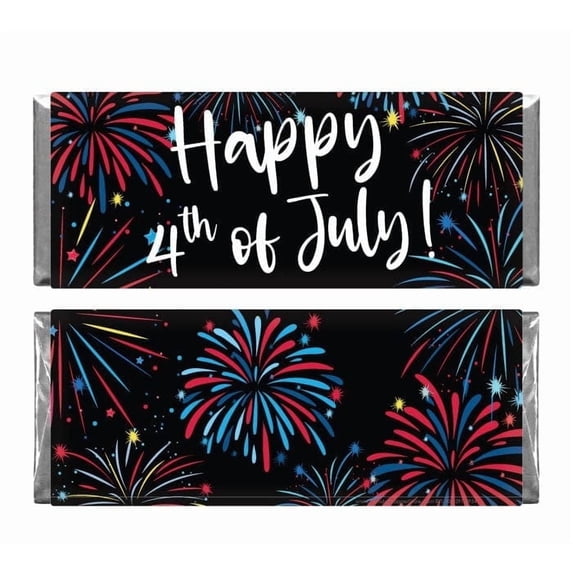 Non-Personalized 4th of July Fireworks Wrapper Quick Ship Favor - Set of 36