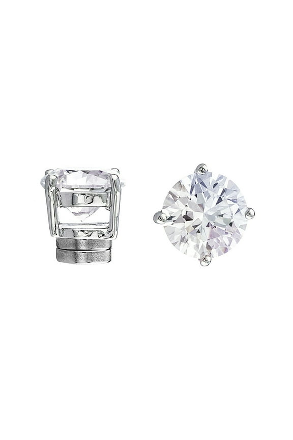 Non Piercing Cubic Zirconia Round Shape Magnetic Stud Earring