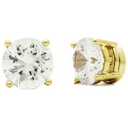UNIQUE FASHION 21 Non Piercing Cubic Zirconia Round Shape Magnetic Stud Earring
