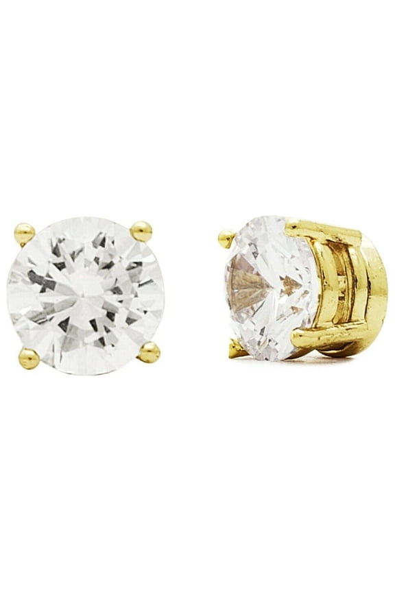 Non Piercing Cubic Zirconia Round Shape Magnetic Stud Earring