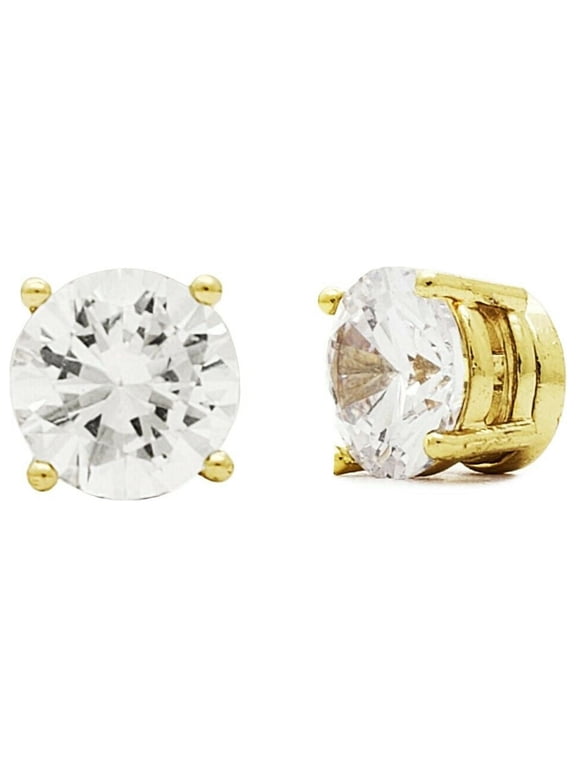 Non Piercing Cubic Zirconia Round Shape Magnetic Stud Earring