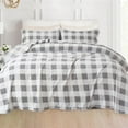 thumbnail image 1 of Non Pilling Fuzzy Velvet Flannel Fleece Deep Pocket Sheet Set - King, Buffalo Gray, 1 of 5