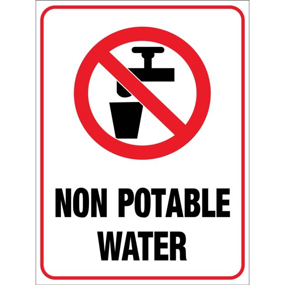 Non Potable Water Metal Sign Caution Danger Safety Security Warning Notice Signs (Aluminum) Size: 8 x 12 inch