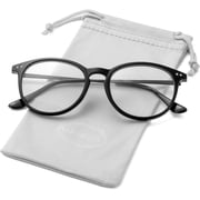Non Prescription Clear Lens Glasses for Women Men Retro Round Plastic Frame Eyeglasses