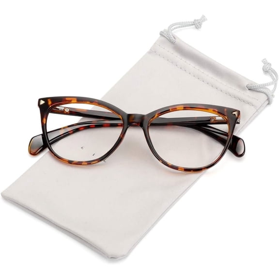 Non Prescription Glasses Frames For Women,Retro Cateye Eyeglasses Clear Lens