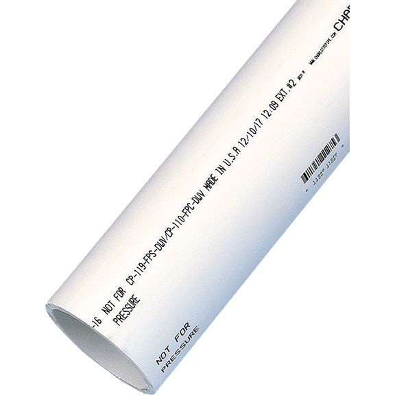 Non-Pressure PVC-DWV Cellular Core Pipe - Pack of 4  Residential Use, Standard Application