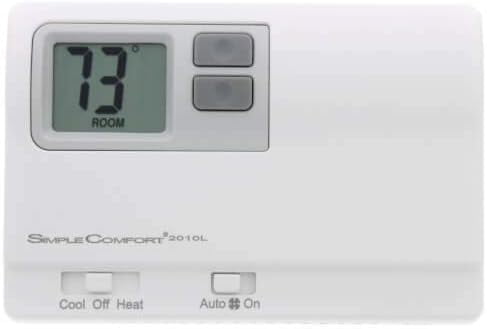 White Digital Touchscreen Programmable Thermostat for Single-Stage Heating and Cooling