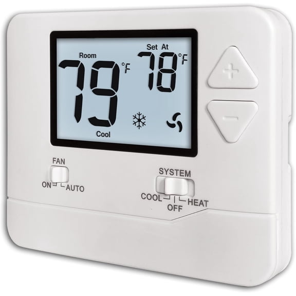 Non-Programmable Thermostats for Home Conventional Single-Stage Systems, up to 1 Heat/ 1 Cool (with White Backlight)
