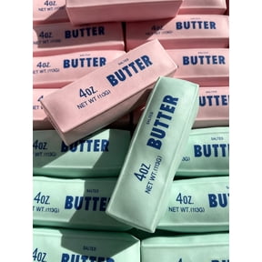 Non-Rebound Butter Squishy ASMR Toy, 4oz Bead Filled Crunchy Butter Stick, Moldable Crispy Texture Sensory Squeeze Fidget Toy, Cyan