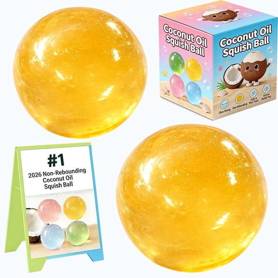 Non-Rebounding Coconut Oil Squish Ball Portable High Moldable Stress squeeshy Reusable Soft and Non-Sticky Handmade Sensory balls Odorless Easy to Clean Relieve Anxiety Improving