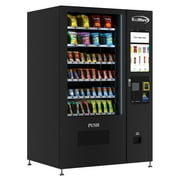 Non-Refrigerated Snack Vending Machine with 60 Slots, Credit Card Reader, Coin and Bill Acceptor, and 22 Inch Touch Screen in Black KM-VMNT-50-BCR