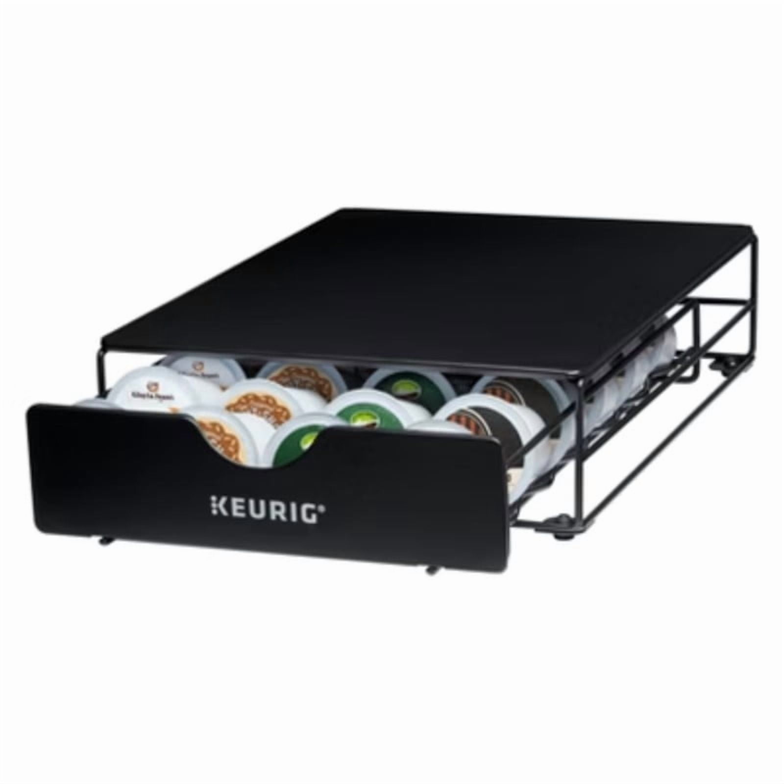 Non-Rolling 24ct Coffee Pod Storage Drawer: Black Metal Cup Organizer ...