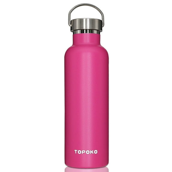 TOPOKO 25 ounce Stainless Steel Vacuum Water Bottle Double Wall Insulated Thermos Leak Proof Bottle BPA free With Metal Lid Rose