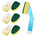 thumbnail image 1 of Non Scratch Dishwand Refills Handle, Dish Wand Refill Pack, 6 Heavy Duty Replacement Sponge Heads Set, Soap Dispenser Scrubbers, Dishwashing Scrub Dispensing Brush Pads, Dishwasher Cleaning Tool kit, 1 of 7
