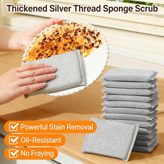 Non Scratch Kitchen Scrubbing Sponges Multi Color Dish Scouring Pads Fast Clean