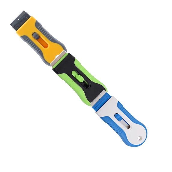 Non Scratch Oven Glass And Cooktop Cleaning Tool Multi Purpose IdealforCeramic Glass Doors And Painted, 3 Pack Extendable Scrapers, Plastic Razor Blade Scraper, Ceramic Hob Cleaning Tool