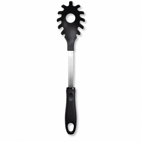 Non-Scratch Pasta Server - Heat Resistant Spaghetti Spoon  Pasta Fork Kitchen Utensil with Ergonomic Comfort Grip Handle - 13-1/4 Inches