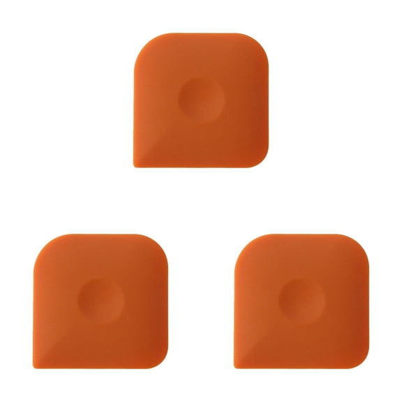 Non-Scratch Polycarbonate Plastic Pan Scrapers, Cast Iron Skillet Pot Scraper Cleaner, Dish Scraper Tool Set For Kitchen Cleaning, Safe For Non-Stick Cookware & Cast Iron Pans, Orange 3Pcs