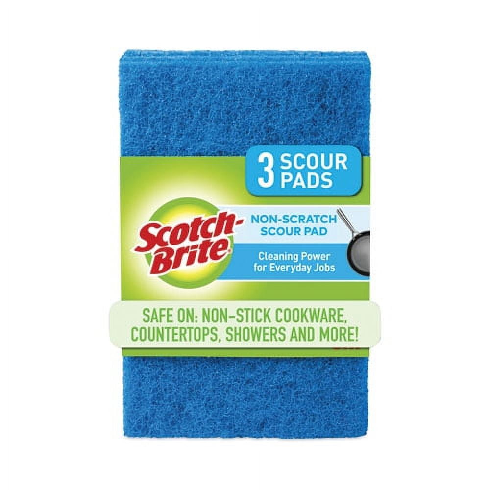 Non-Scratch Scour Pads, Size 3 x 6, Blue, 10/Carton Non-Scratch Scour Pads, Size 3 x 6, Blue, 10/Carton