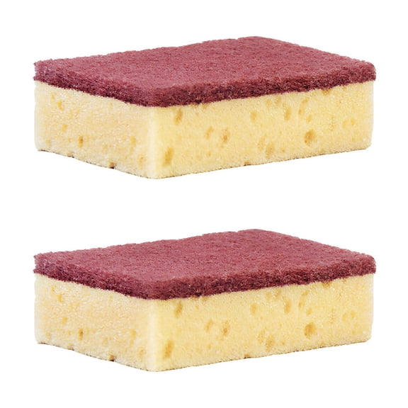 Non-Scratch Scrub Sponges, Dual-Sided Non-Abrasive for Gentle Kitchen Cleaning, 2-Pack