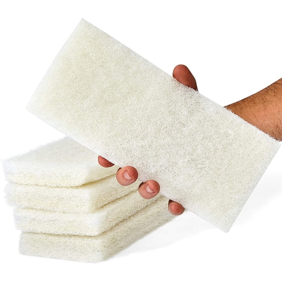 Non-Scratch, Super Long-Lasting Scrubbing Pad 5 pk, 10x4.5in. Best Reusable Multipurpose Scouring Sponge for Home Surfaces. Perfect Pro Grade Multi-Surface Scrubber Pads Light-Duty Indoor Cleaning
