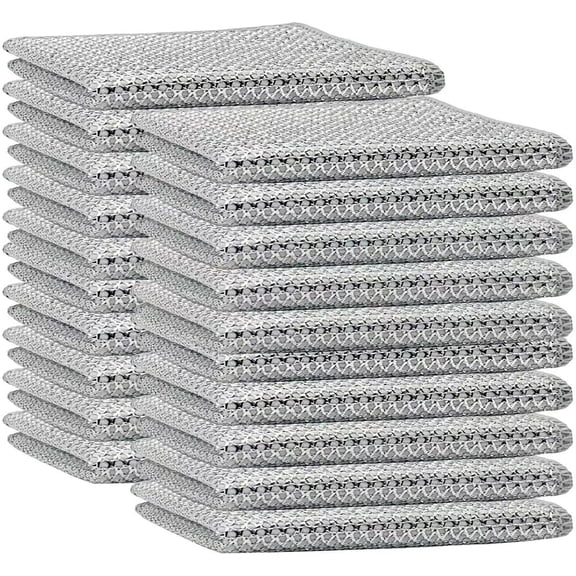 Non Scratch Wire Dishcloth Wet and Dry Dishwashing Rag Scrub Scratch Sponges Kitchen Dish TowelsTableware Scrubber Bathroom Doors and Windows Cleaning Cloths Travel Household Cleaning Supplies Tools