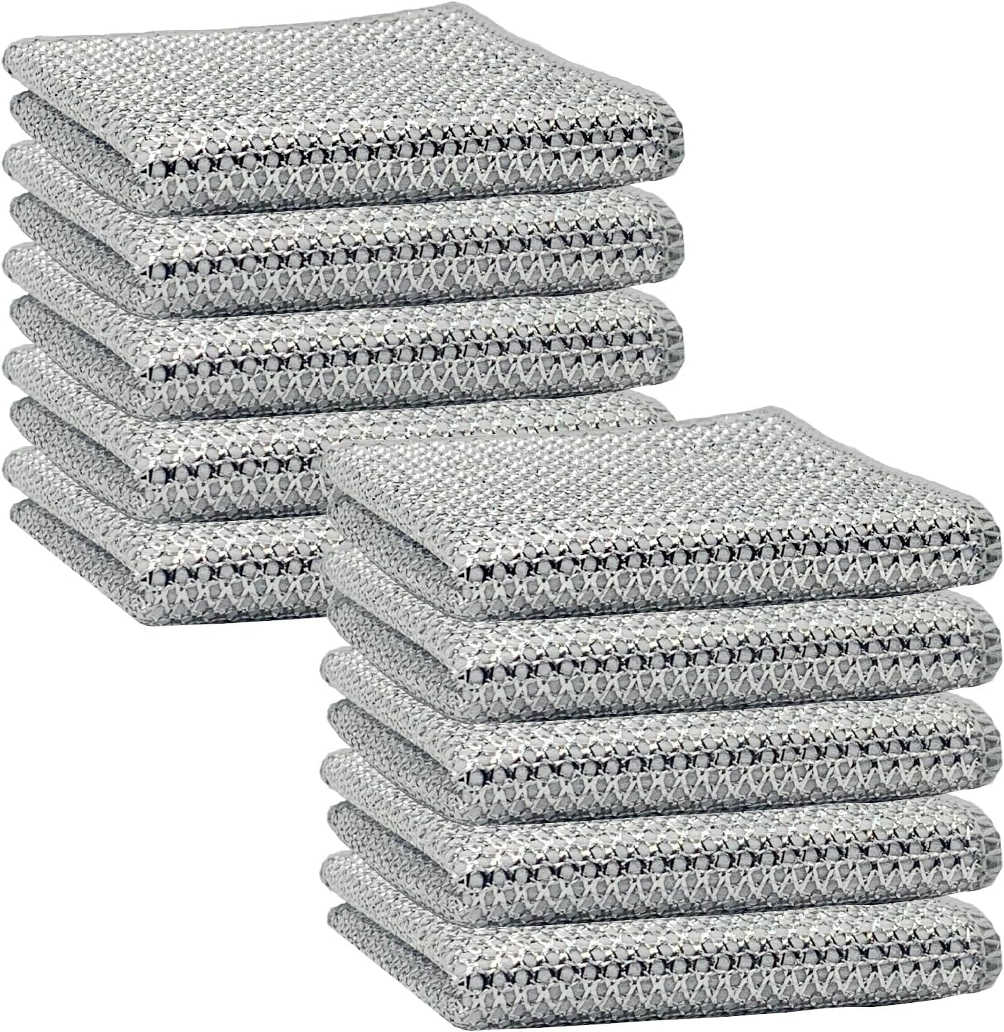 Non Scratch Wire Dishcloth Wet and Dry Dishwashing Rag Scrub Scratch ...