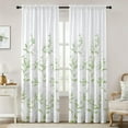 thumbnail image 1 of Non-See-Through Sage Green and White Privacy Sheer Curtains 52 X 84 Inch Length 2 Panels, Leaf Floral Printed Light Filtering Semi Sheer Window Curtains Drapes for Bedroom Living Room, 1 of 6