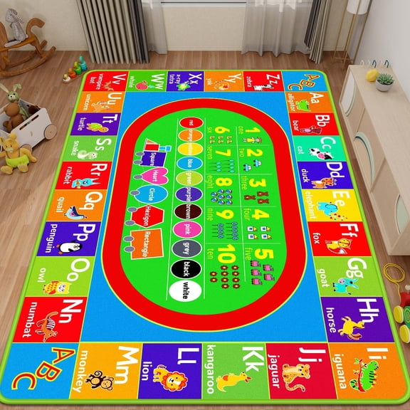 Non-Shedding Machine Washable Playroom Rug Play Carpet for Boys Girls Playing Cars Toys Mat Corner Football Play Area Rug for Playroom 59"×39.4"