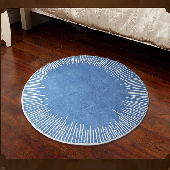 Non-Shedding Round Rug, Washable Low Pile Area Carpet with Non-Slip Rubber Backing, Stain Resistant Floor Mat for Living Room, Bedroom, Home Office, Kitchen