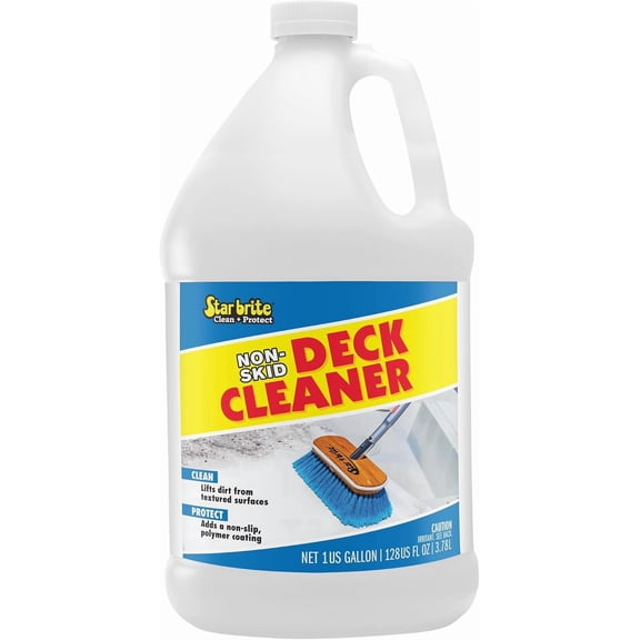 Non-Skid Deck Cleaner & Protectant Ultimate Boat Deck Wash - Protects Against Future Stains & UV - Ideal for Fiberglass, Vinyl, Plastic, Painted & Metal Surfaces