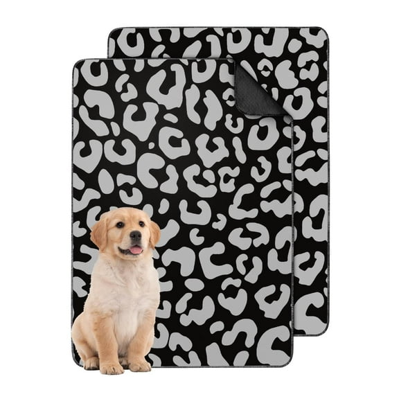 Non-Skid Dog Pee Pads, Washable Reusable Potty Pads for Stability on Tile and Wood Floors, 24" x35" (Texture/leopard /Geometry)