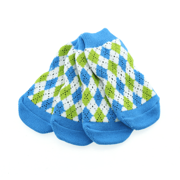 Doggie Design Non-Skid Dog Sock Green Argyle / Medium