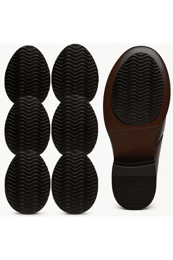 Non-Skid Shoe Pads 3"4.3" Anti-Slip Sole Protectors Self-Adhesive Grip Pads for Dress Shoes  Black 3 Pairs