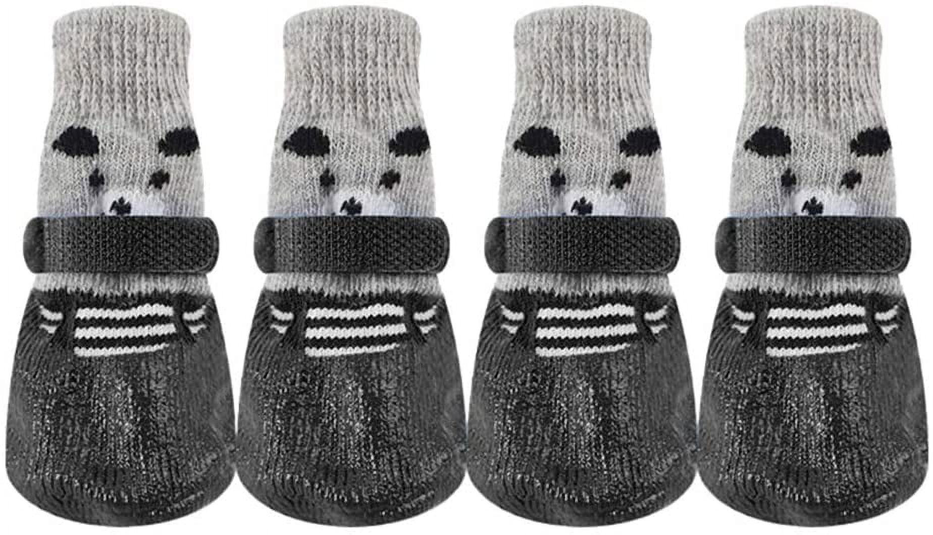 Non Skid Socks Pet Dog Puppy AntiSlip Cotton Socks with Straps Traction Control Indoor Outdoor