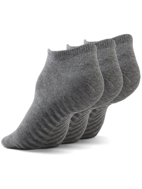 Non Skid Socks for Women or Men, Yoga With Grips, Hospital Socks (3 pairs)