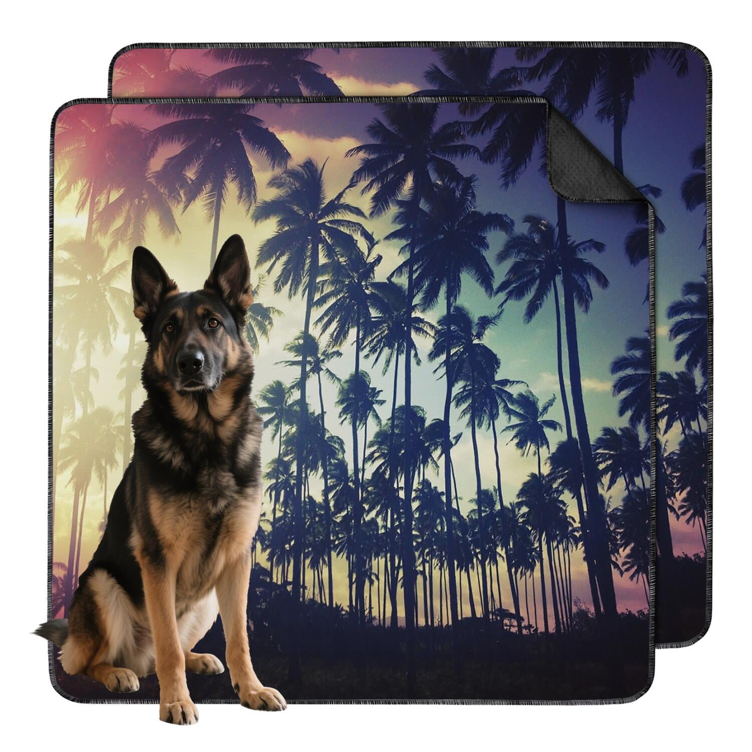 Curated visual reference: Gallery Detail: Non Skid Washable Dog Pee Pads Tropical Leaf Print Reusable