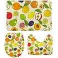 thumbnail image 1 of SKYSONIC Non-Slip 3 Piece Bathroom Rug Set Different Summer Fruits Soft Contour Rug + Toilet Lid Cover + Bath Mat Bathroom Decor, 1 of 3